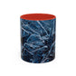 Blue Marble Accent Coffee Mug — Abstract Ice Pattern Ceramic Mug (11/15oz)
