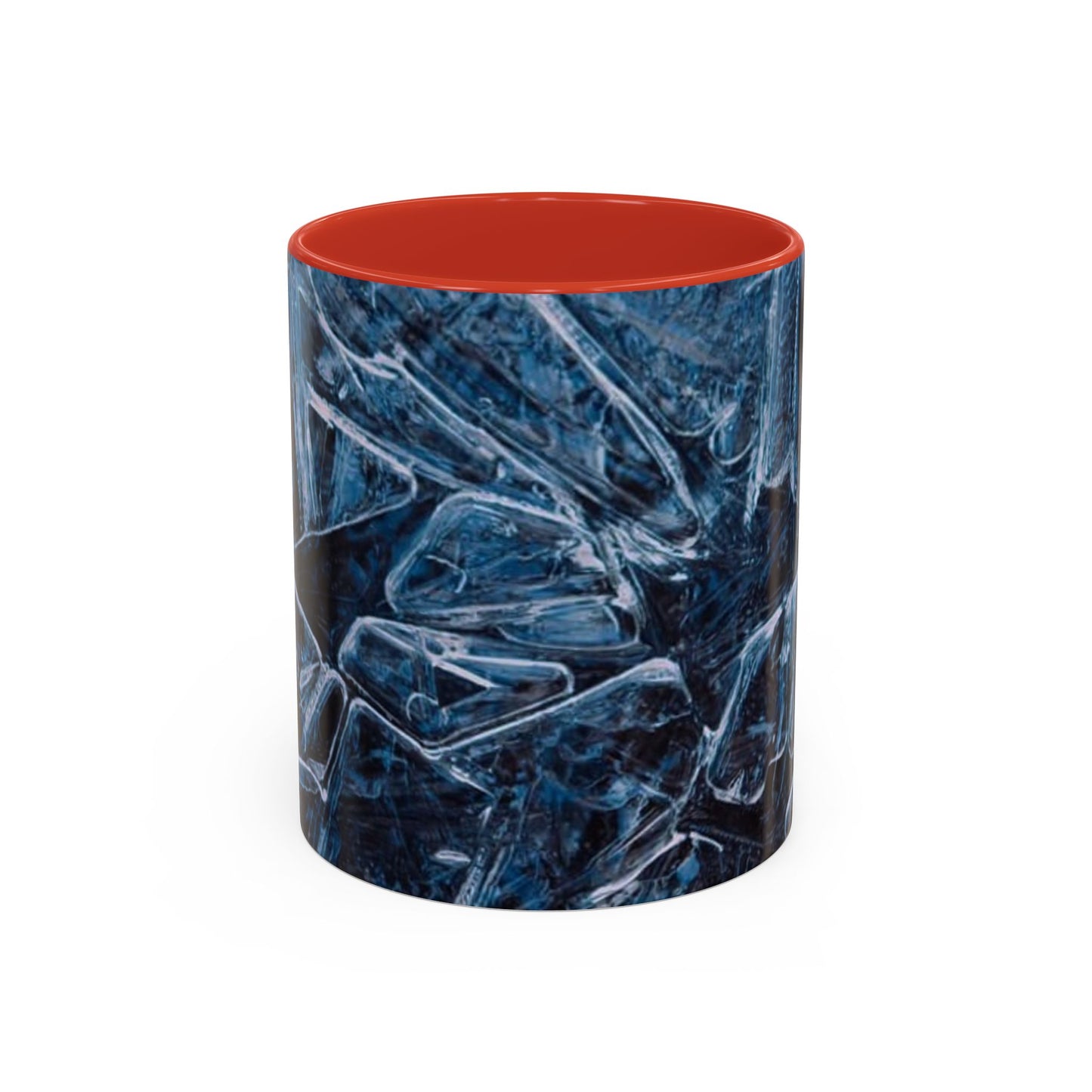 Blue Marble Accent Coffee Mug — Abstract Ice Pattern Ceramic Mug (11/15oz)