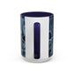 Blue Marble Accent Coffee Mug — Abstract Ice Pattern Ceramic Mug (11/15oz)