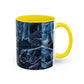 Blue Marble Accent Coffee Mug — Abstract Ice Pattern Ceramic Mug (11/15oz)