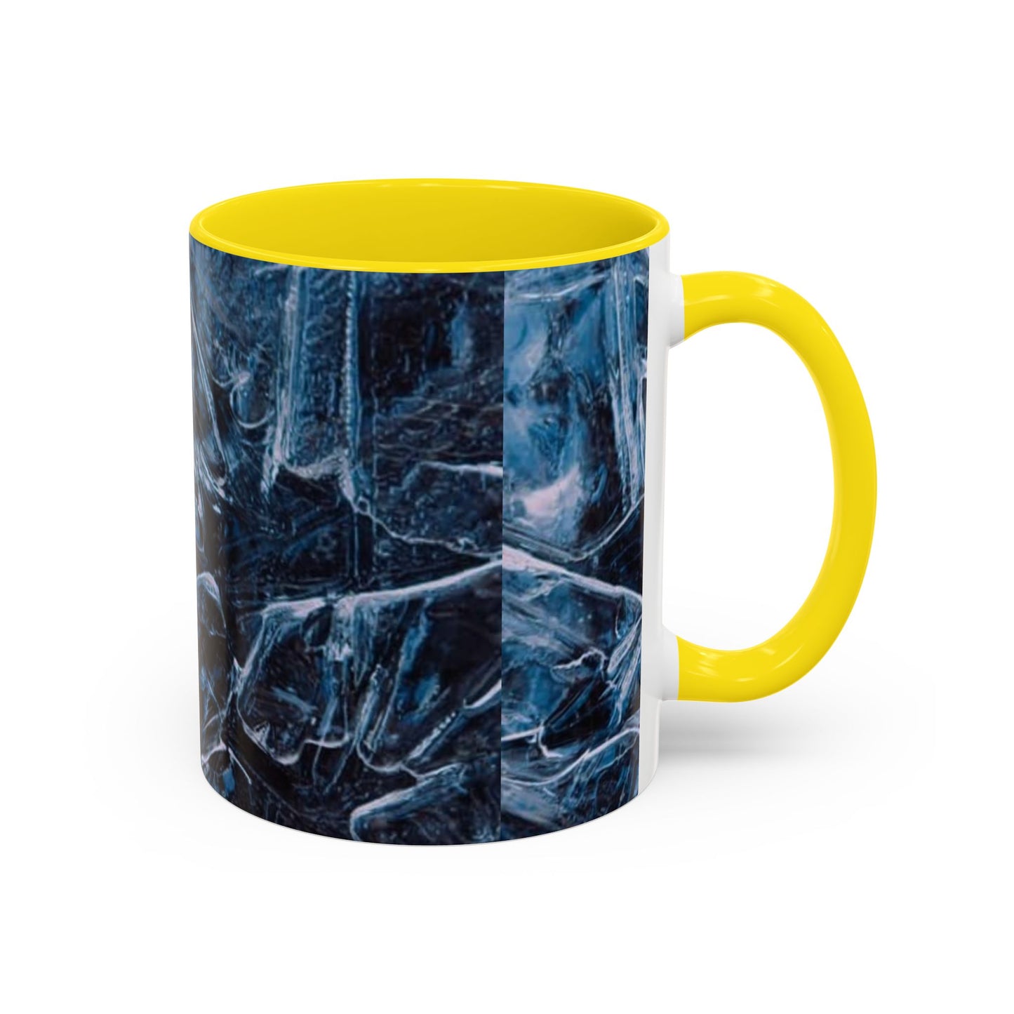 Blue Marble Accent Coffee Mug — Abstract Ice Pattern Ceramic Mug (11/15oz)