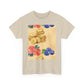 Christian Rainbow Chick Tee with 2 Peter 3:6-7 Scripture — Cute Floral & Coins Design