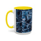 Blue Marble Accent Coffee Mug — Abstract Ice Pattern Ceramic Mug (11/15oz)