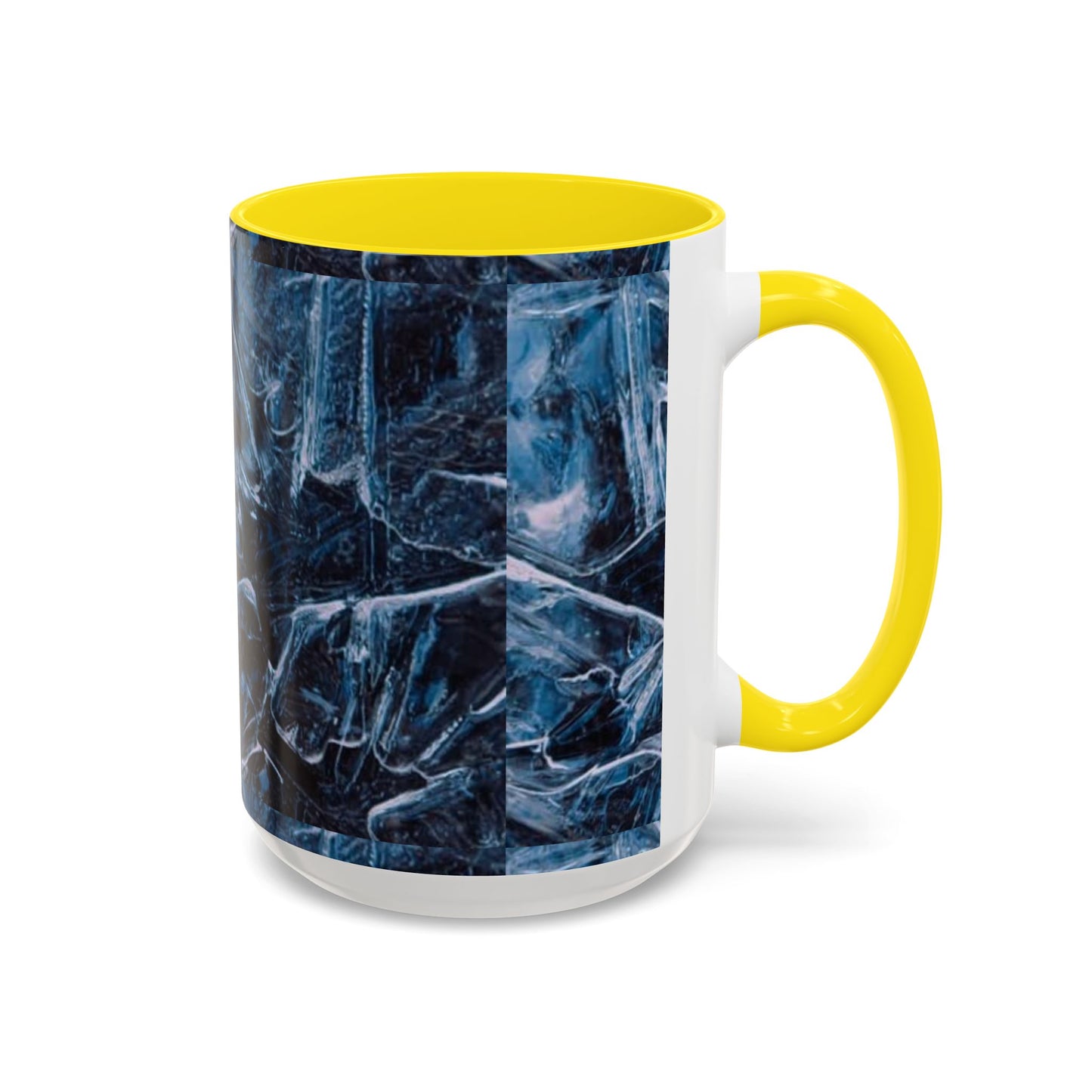 Blue Marble Accent Coffee Mug — Abstract Ice Pattern Ceramic Mug (11/15oz)