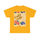 Christian Rainbow Chick Tee with 2 Peter 3:6-7 Scripture — Cute Floral & Coins Design