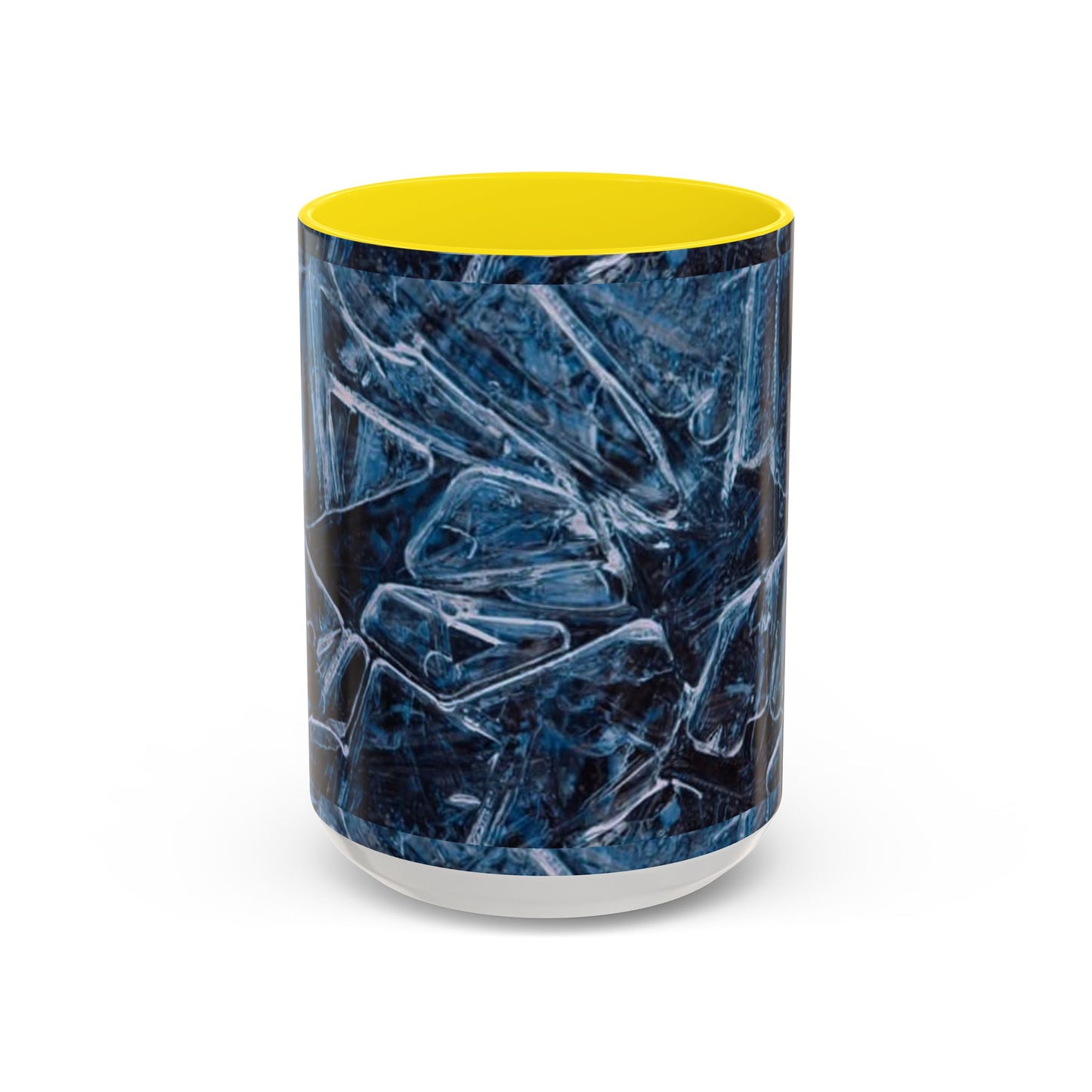 Blue Marble Accent Coffee Mug — Abstract Ice Pattern Ceramic Mug (11/15oz)