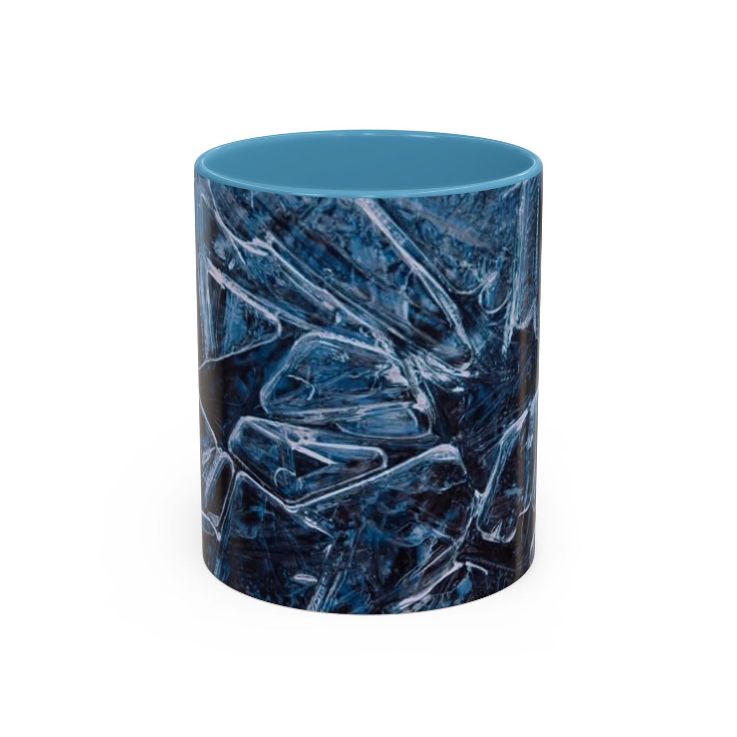 Blue Marble Accent Coffee Mug — Abstract Ice Pattern Ceramic Mug (11/15oz)