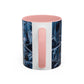 Blue Marble Accent Coffee Mug — Abstract Ice Pattern Ceramic Mug (11/15oz)