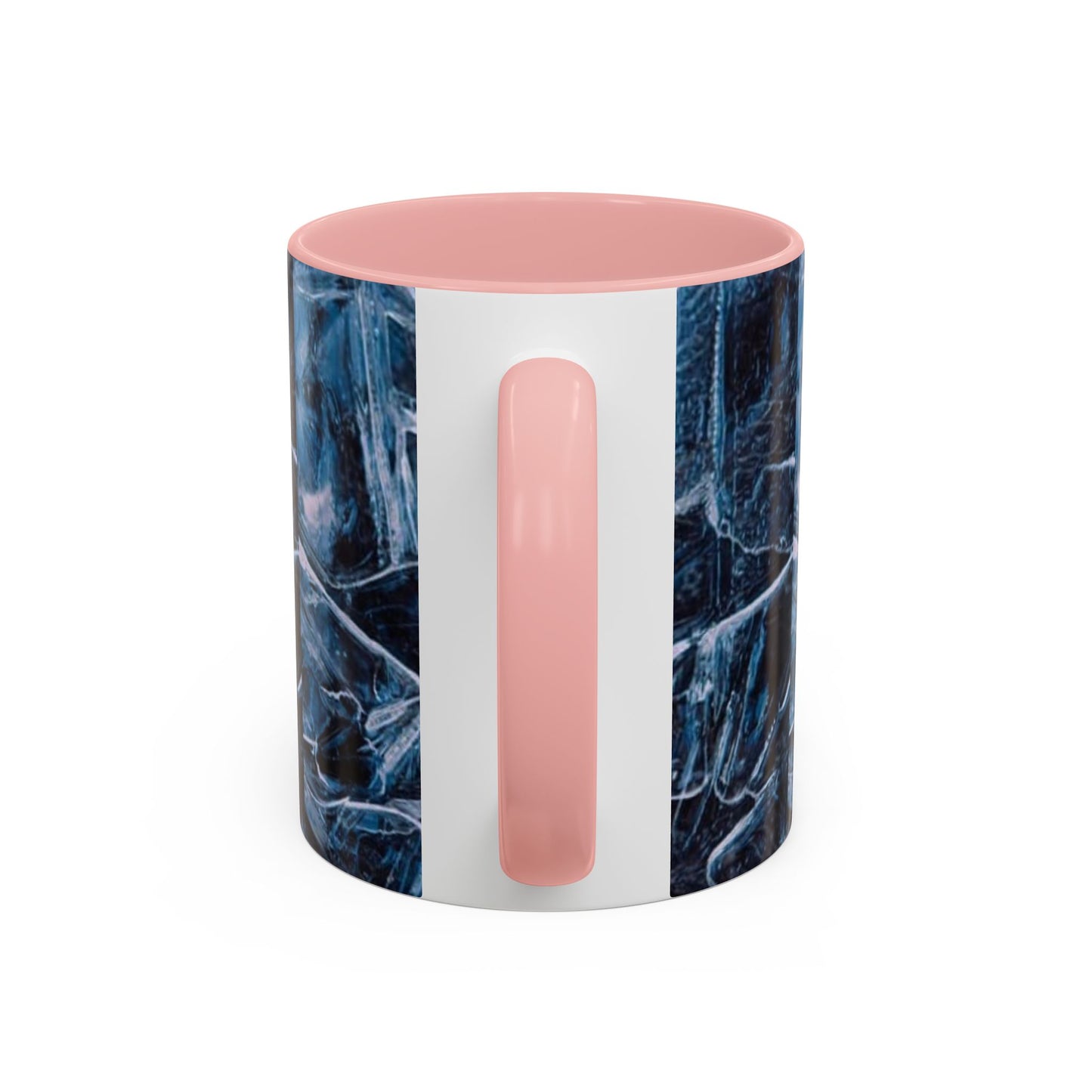 Blue Marble Accent Coffee Mug — Abstract Ice Pattern Ceramic Mug (11/15oz)