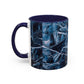 Blue Marble Accent Coffee Mug — Abstract Ice Pattern Ceramic Mug (11/15oz)