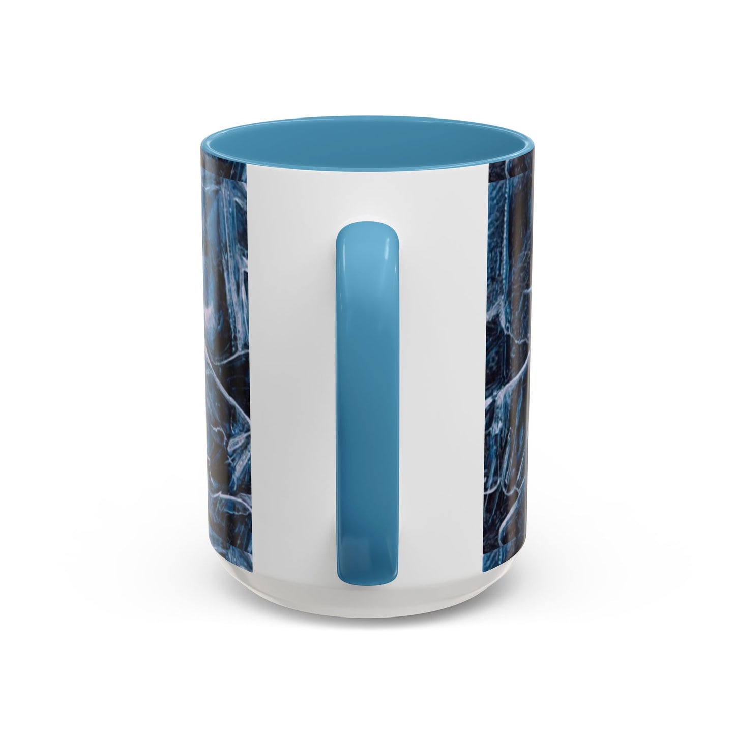 Blue Marble Accent Coffee Mug — Abstract Ice Pattern Ceramic Mug (11/15oz)