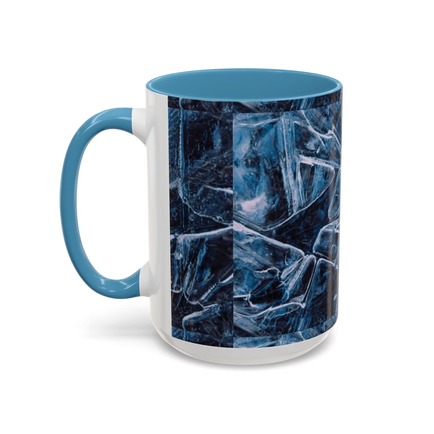 Blue Marble Accent Coffee Mug — Abstract Ice Pattern Ceramic Mug (11/15oz)