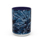 Blue Marble Accent Coffee Mug — Abstract Ice Pattern Ceramic Mug (11/15oz)