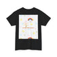 Christian Rainbow Chick Tee with 2 Peter 3:6-7 Scripture — Cute Floral & Coins Design