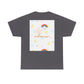 Christian Rainbow Chick Tee with 2 Peter 3:6-7 Scripture — Cute Floral & Coins Design