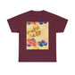 Christian Rainbow Chick Tee with 2 Peter 3:6-7 Scripture — Cute Floral & Coins Design