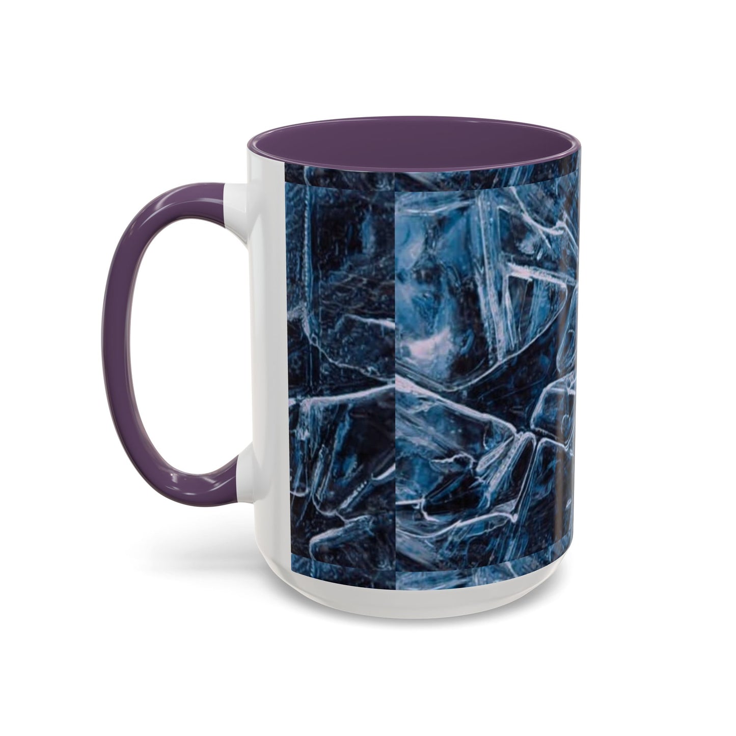 Blue Marble Accent Coffee Mug — Abstract Ice Pattern Ceramic Mug (11/15oz)