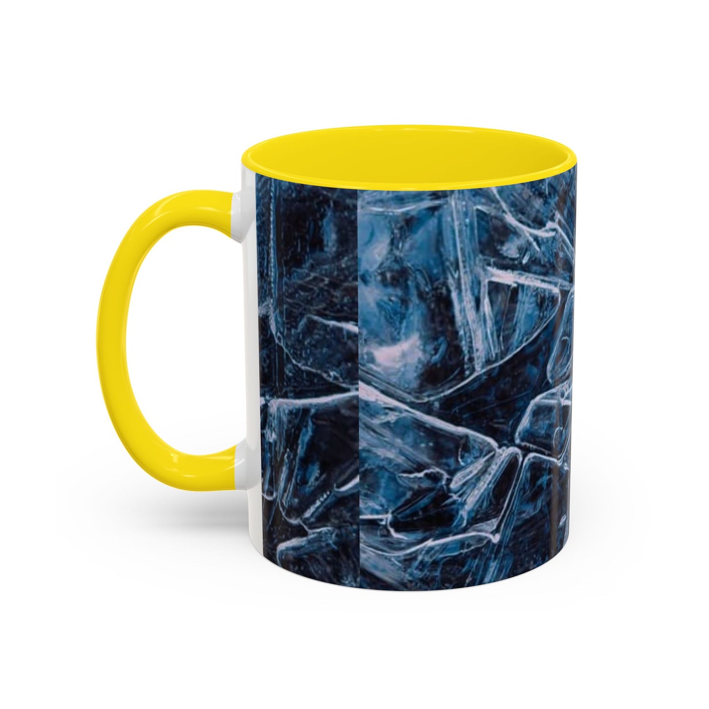 Blue Marble Accent Coffee Mug — Abstract Ice Pattern Ceramic Mug (11/15oz)