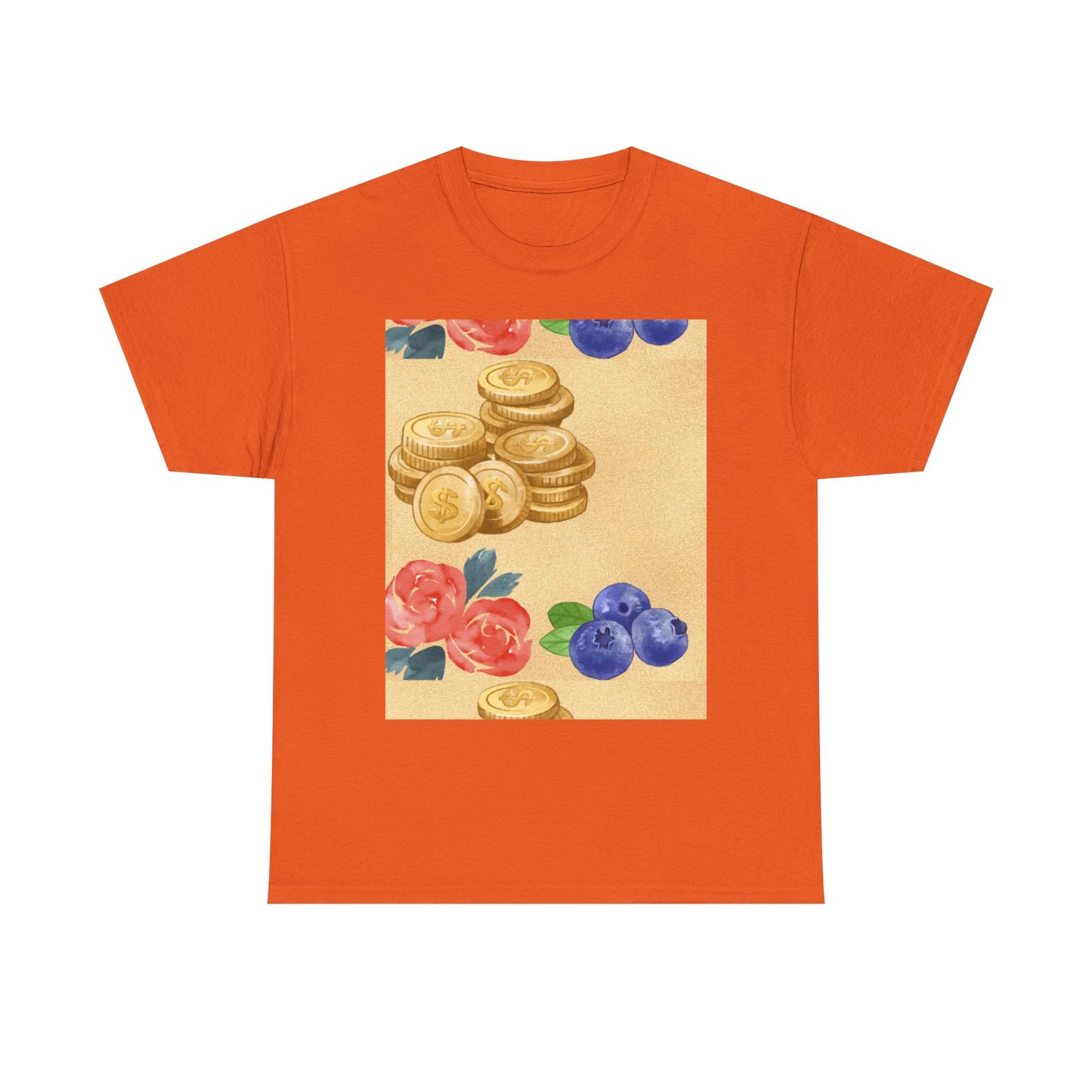 Christian Rainbow Chick Tee with 2 Peter 3:6-7 Scripture — Cute Floral & Coins Design
