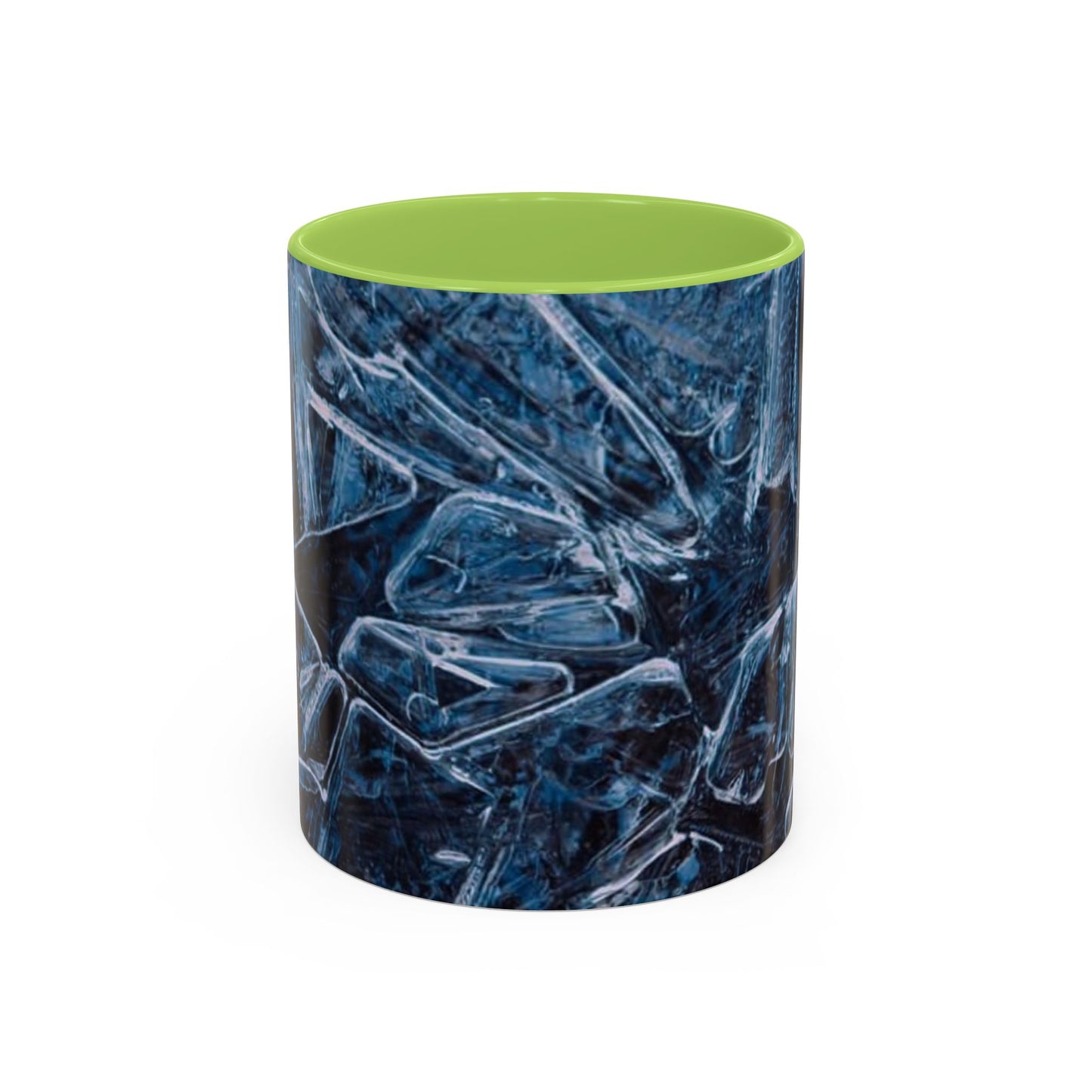 Blue Marble Accent Coffee Mug — Abstract Ice Pattern Ceramic Mug (11/15oz)
