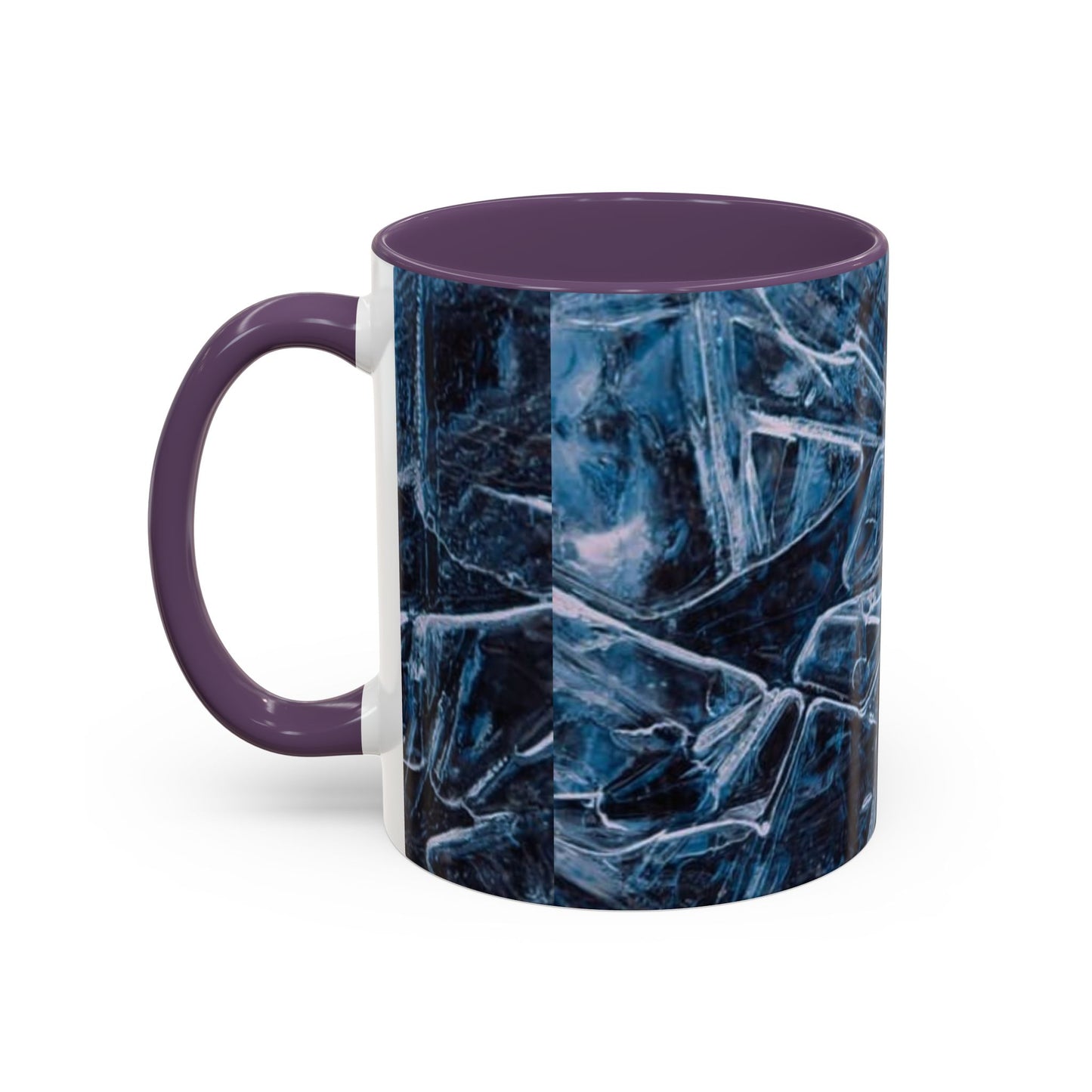 Blue Marble Accent Coffee Mug — Abstract Ice Pattern Ceramic Mug (11/15oz)