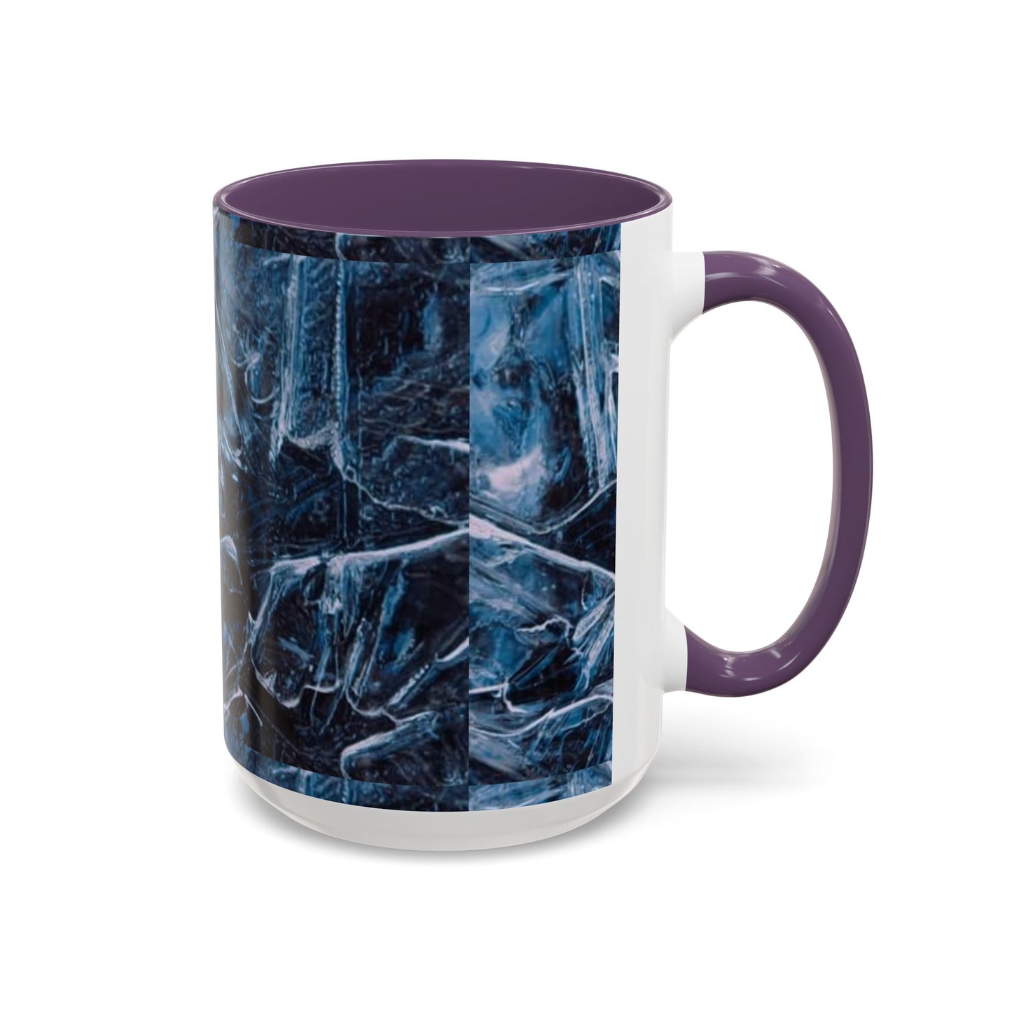 Blue Marble Accent Coffee Mug — Abstract Ice Pattern Ceramic Mug (11/15oz)