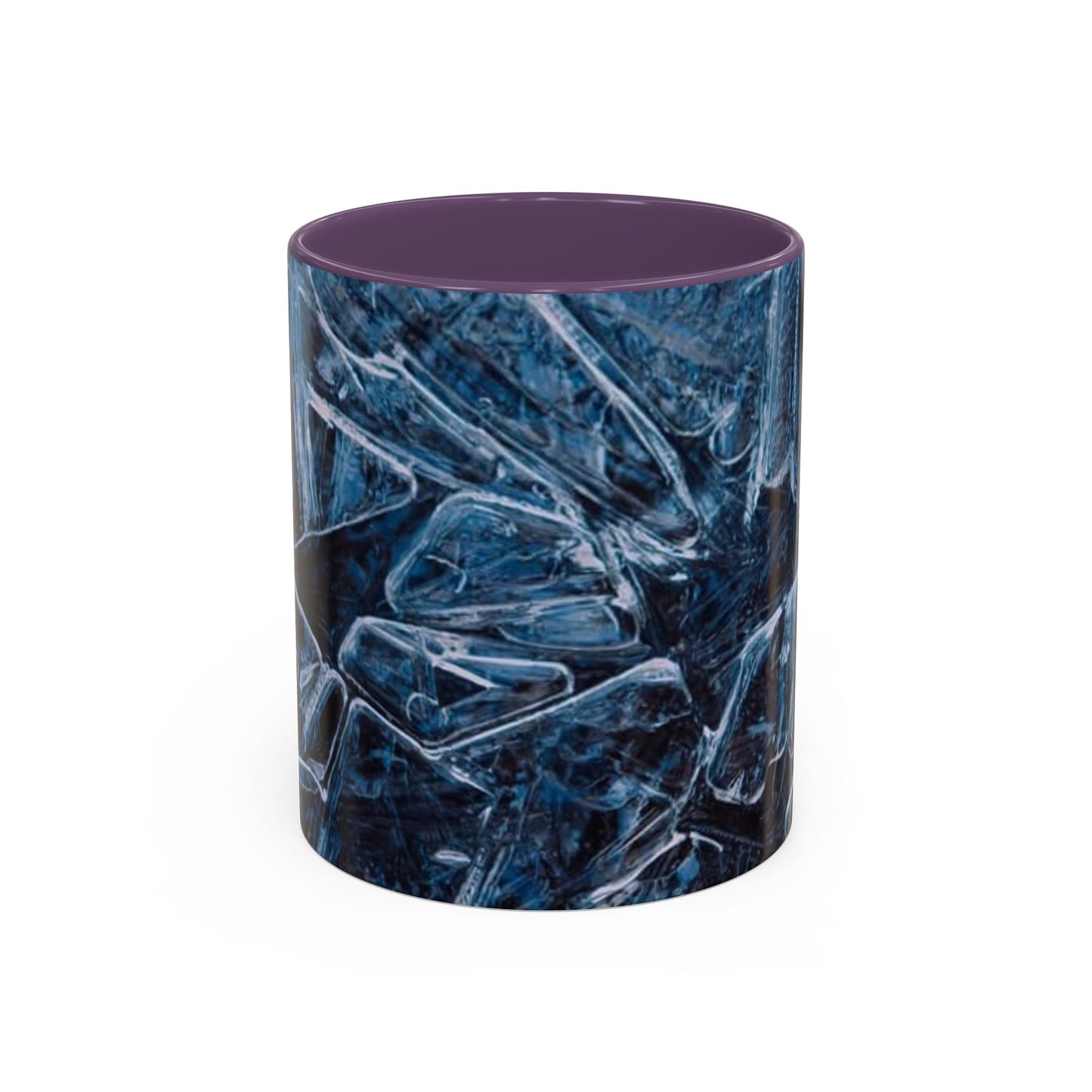 Blue Marble Accent Coffee Mug — Abstract Ice Pattern Ceramic Mug (11/15oz)