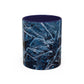 Blue Marble Accent Coffee Mug — Abstract Ice Pattern Ceramic Mug (11/15oz)