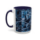 Blue Marble Accent Coffee Mug — Abstract Ice Pattern Ceramic Mug (11/15oz)
