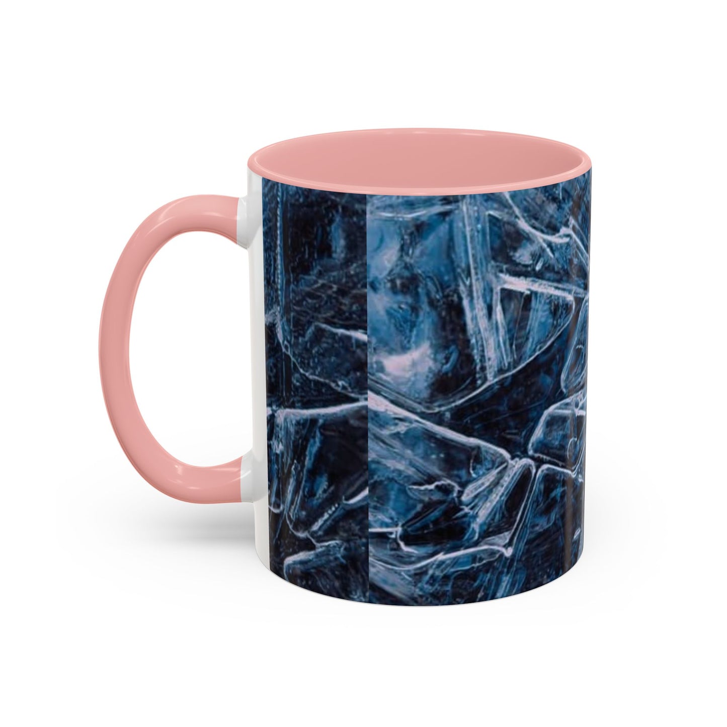 Blue Marble Accent Coffee Mug — Abstract Ice Pattern Ceramic Mug (11/15oz)