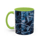Blue Marble Accent Coffee Mug — Abstract Ice Pattern Ceramic Mug (11/15oz)