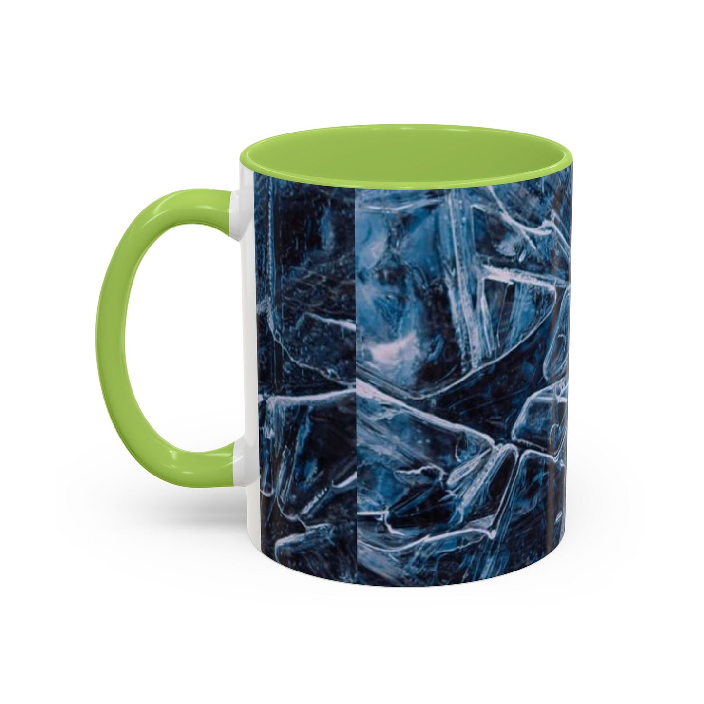 Blue Marble Accent Coffee Mug — Abstract Ice Pattern Ceramic Mug (11/15oz)