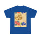 Christian Rainbow Chick Tee with 2 Peter 3:6-7 Scripture — Cute Floral & Coins Design