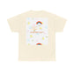 Christian Rainbow Chick Tee with 2 Peter 3:6-7 Scripture — Cute Floral & Coins Design