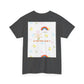 Christian Rainbow Chick Tee with 2 Peter 3:6-7 Scripture — Cute Floral & Coins Design