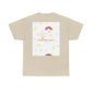 Christian Rainbow Chick Tee with 2 Peter 3:6-7 Scripture — Cute Floral & Coins Design