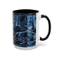 Blue Marble Accent Coffee Mug — Abstract Ice Pattern Ceramic Mug (11/15oz)
