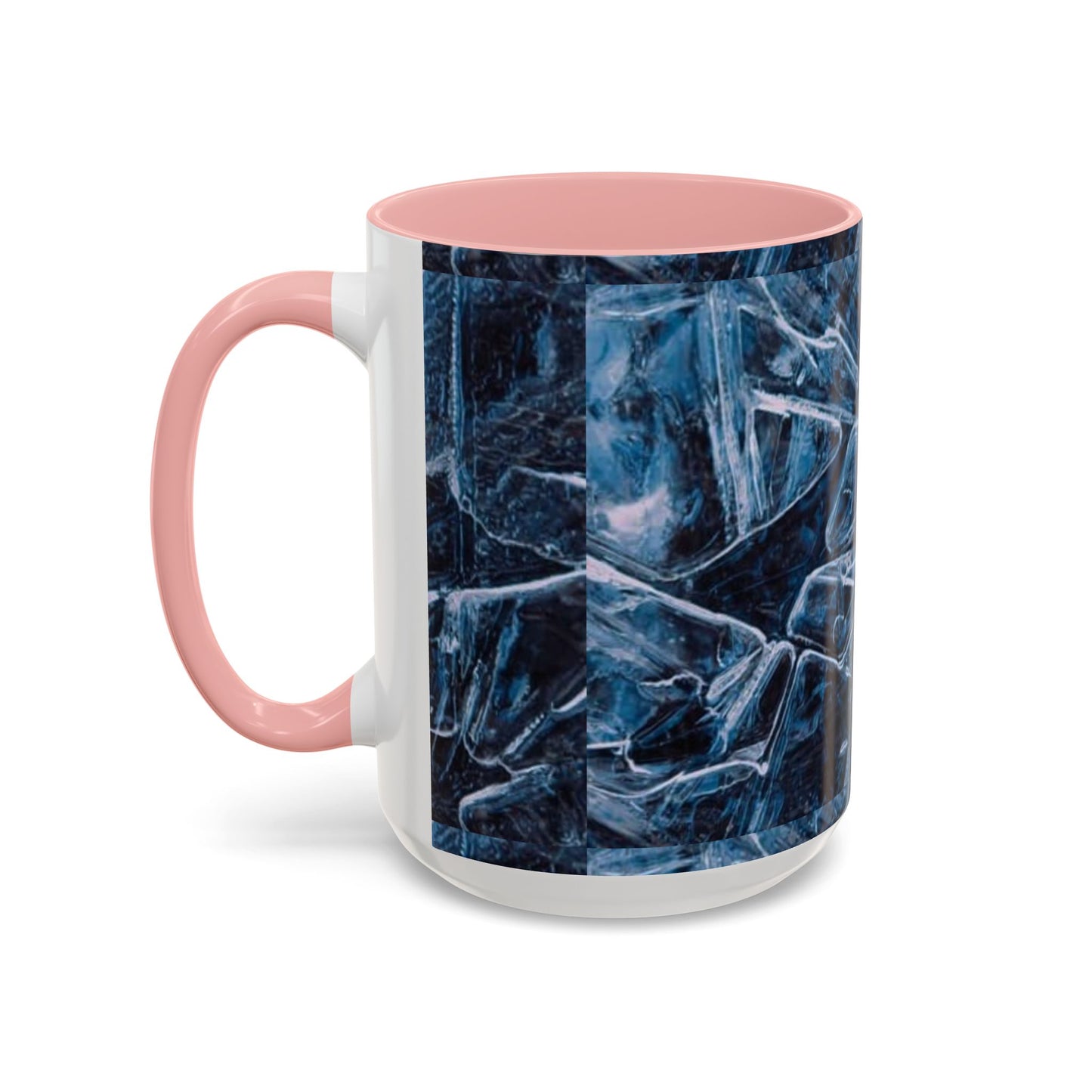 Blue Marble Accent Coffee Mug — Abstract Ice Pattern Ceramic Mug (11/15oz)