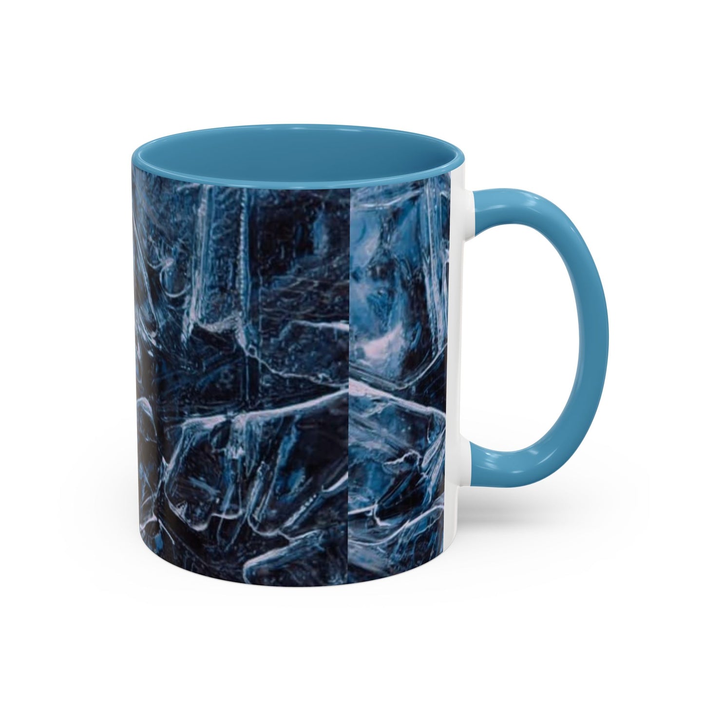 Blue Marble Accent Coffee Mug — Abstract Ice Pattern Ceramic Mug (11/15oz)