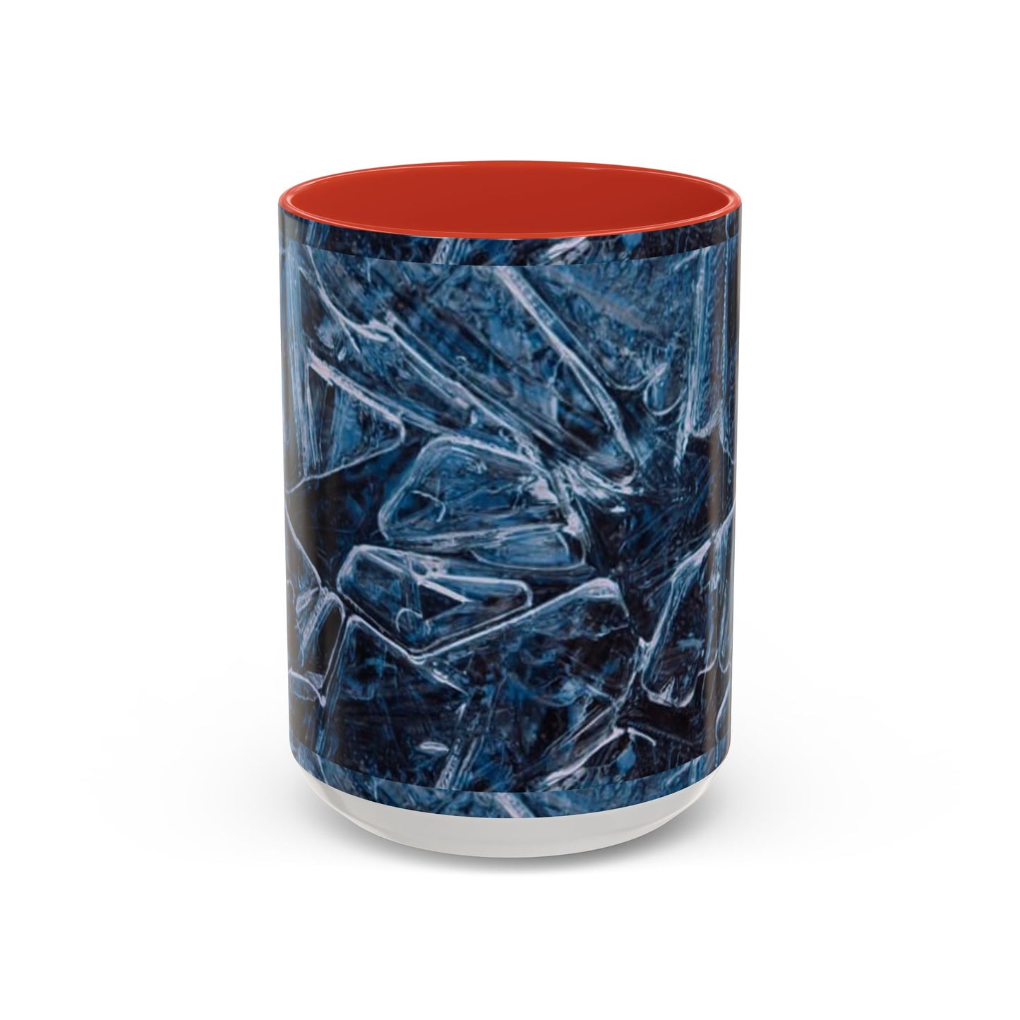 Blue Marble Accent Coffee Mug — Abstract Ice Pattern Ceramic Mug (11/15oz)