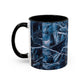 Blue Marble Accent Coffee Mug — Abstract Ice Pattern Ceramic Mug (11/15oz)