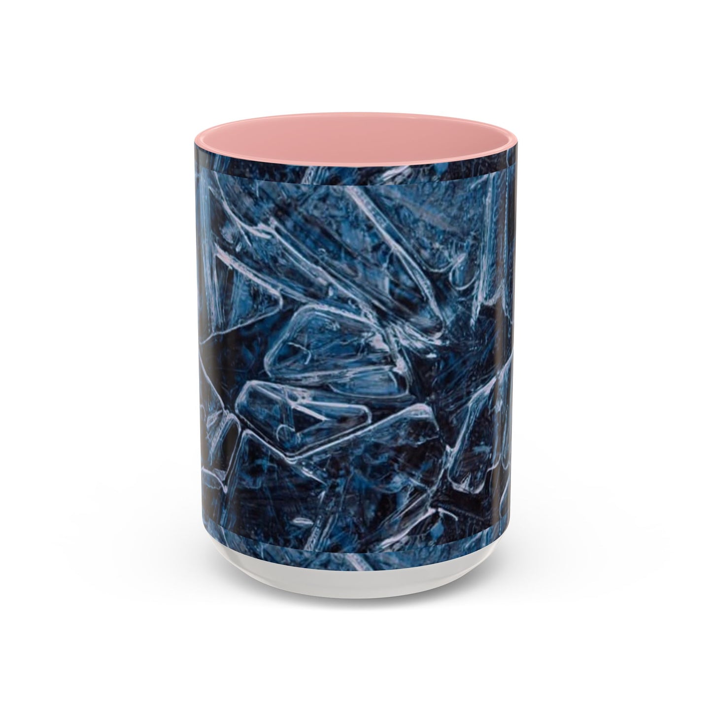 Blue Marble Accent Coffee Mug — Abstract Ice Pattern Ceramic Mug (11/15oz)