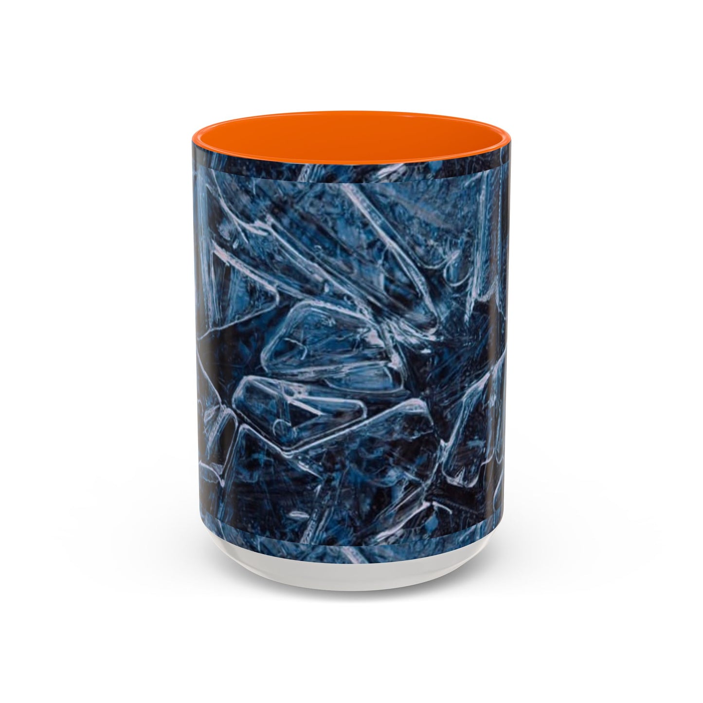 Blue Marble Accent Coffee Mug — Abstract Ice Pattern Ceramic Mug (11/15oz)