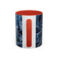 Blue Marble Accent Coffee Mug — Abstract Ice Pattern Ceramic Mug (11/15oz)