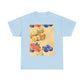 Christian Rainbow Chick Tee with 2 Peter 3:6-7 Scripture — Cute Floral & Coins Design