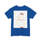 Christian Rainbow Chick Tee with 2 Peter 3:6-7 Scripture — Cute Floral & Coins Design