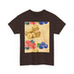 Christian Rainbow Chick Tee with 2 Peter 3:6-7 Scripture — Cute Floral & Coins Design