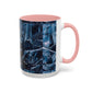Blue Marble Accent Coffee Mug — Abstract Ice Pattern Ceramic Mug (11/15oz)