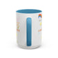 2 Peter 3:67 Inspirational Coffee Mug — Cute Rainbow & Chick Faith Design