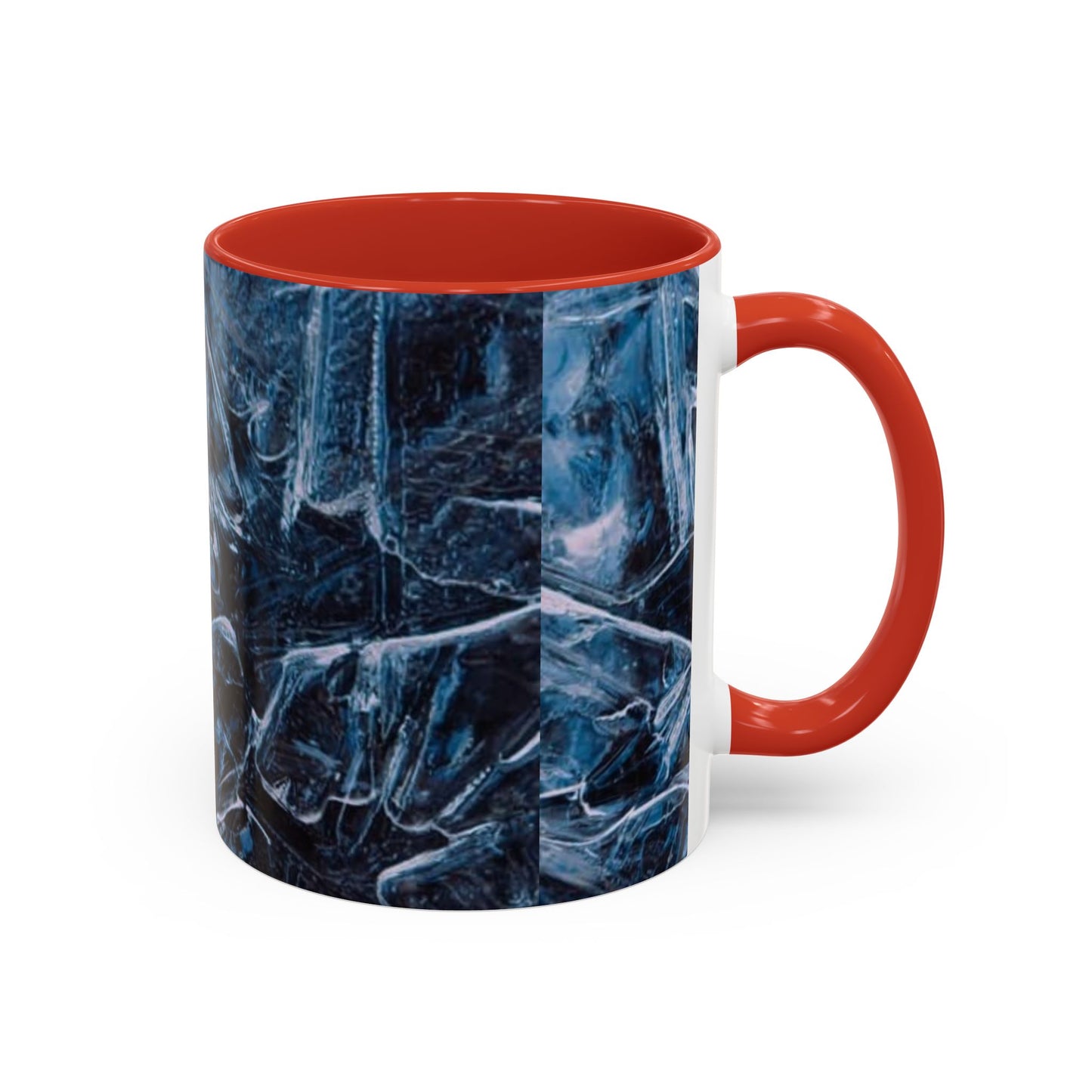 Blue Marble Accent Coffee Mug — Abstract Ice Pattern Ceramic Mug (11/15oz)